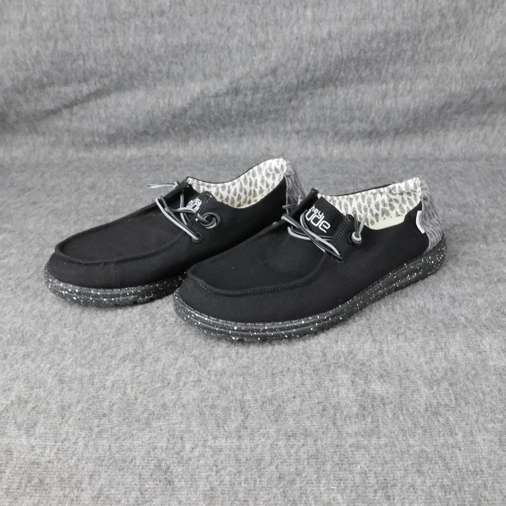 Hey Dude Wendy Shoes Womens Size 10 Black Canvas Slip On Lightweight Comfort